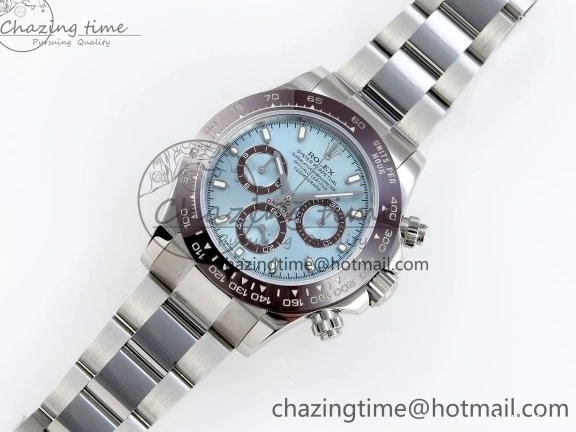 0418 TimelessDesign DAYTONA 116506 SS OMF BEST EDITION ICE BLUE DIAL ON SS BRACELET A7750 (SLIM MOVEMENT) 1811